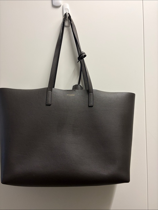 Saint Laurent Handbags - Saint Laurent gray Pebbled Leather Tote
